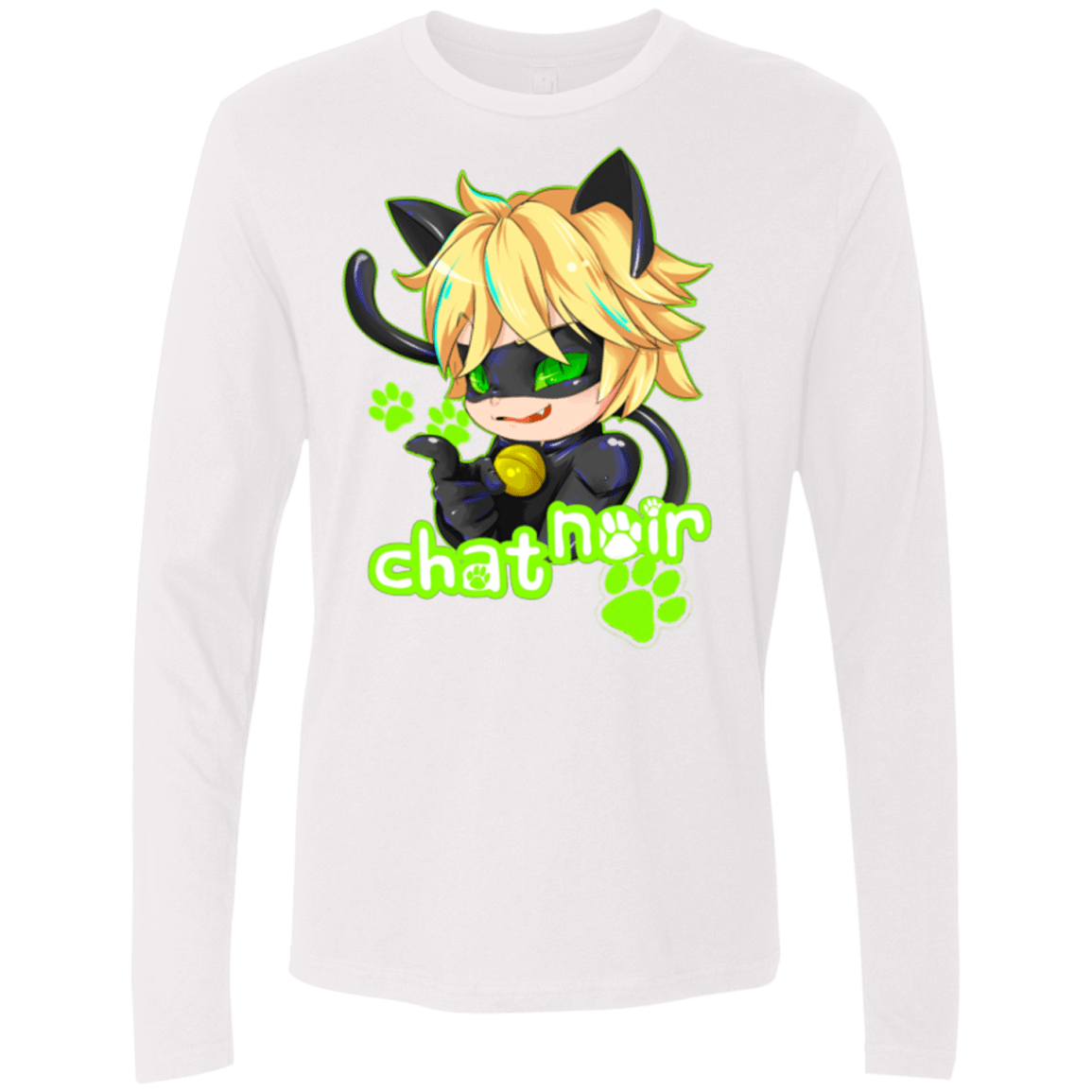 Chat Noir Men s Premium Long Sleeve Pop Up Tee