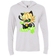 T-Shirts Heather White / X-Small Chat Noir Triblend Long Sleeve Hoodie Tee