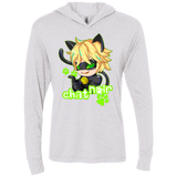T-Shirts Heather White / X-Small Chat Noir Triblend Long Sleeve Hoodie Tee