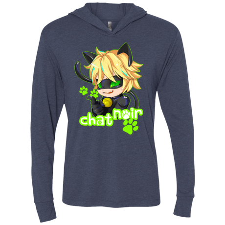 T-Shirts Vintage Navy / X-Small Chat Noir Triblend Long Sleeve Hoodie Tee