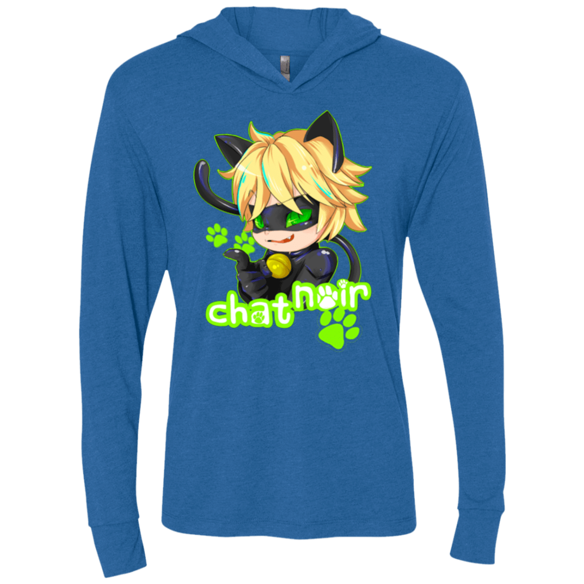 T-Shirts Vintage Royal / X-Small Chat Noir Triblend Long Sleeve Hoodie Tee