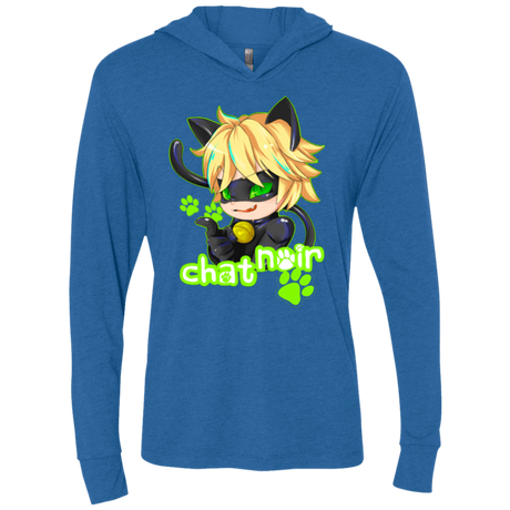 T-Shirts Vintage Royal / X-Small Chat Noir Triblend Long Sleeve Hoodie Tee