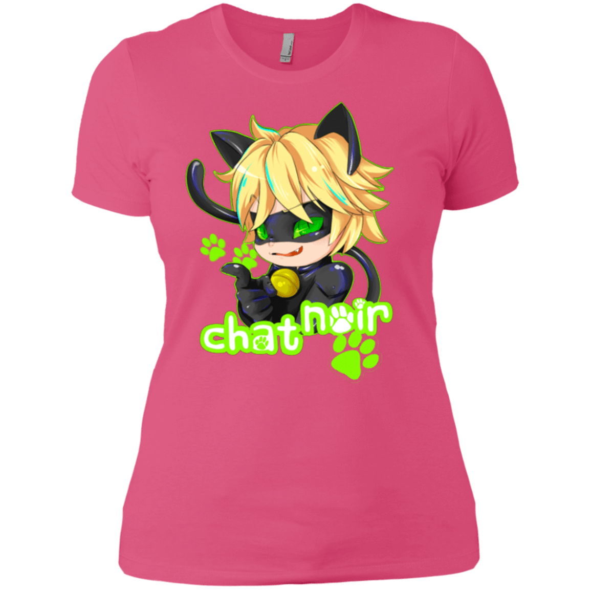 T-Shirts Hot Pink / X-Small Chat Noir Women's Premium T-Shirt