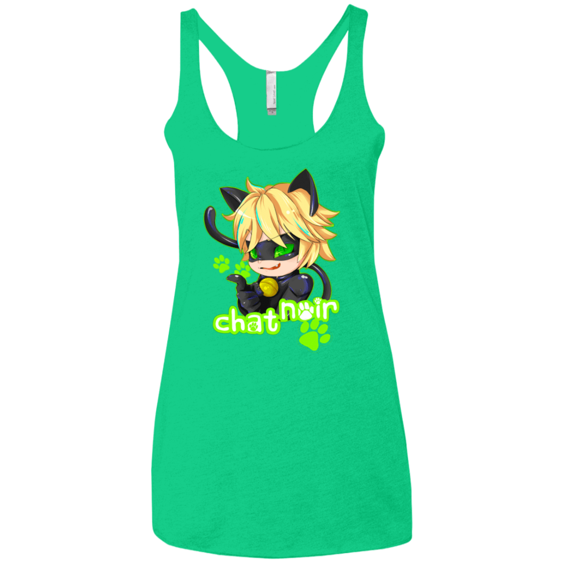 T-Shirts Envy / X-Small Chat Noir Women's Triblend Racerback Tank