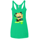 T-Shirts Envy / X-Small Chat Noir Women's Triblend Racerback Tank