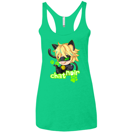 T-Shirts Envy / X-Small Chat Noir Women's Triblend Racerback Tank