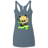 T-Shirts Indigo / X-Small Chat Noir Women's Triblend Racerback Tank