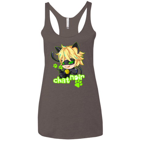 T-Shirts Macchiato / X-Small Chat Noir Women's Triblend Racerback Tank