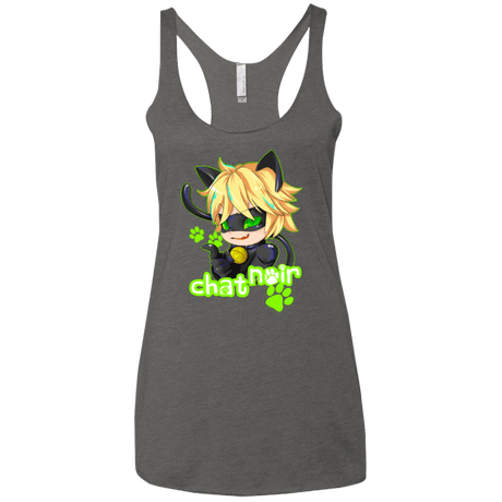 T-Shirts Premium Heather / X-Small Chat Noir Women's Triblend Racerback Tank