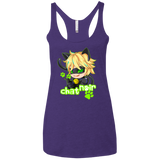 T-Shirts Purple / X-Small Chat Noir Women's Triblend Racerback Tank
