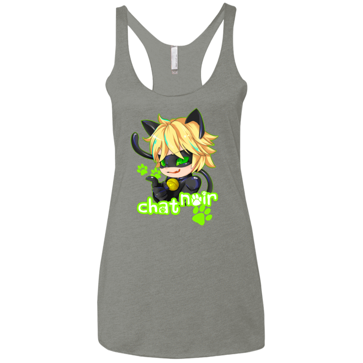 T-Shirts Venetian Grey / X-Small Chat Noir Women's Triblend Racerback Tank