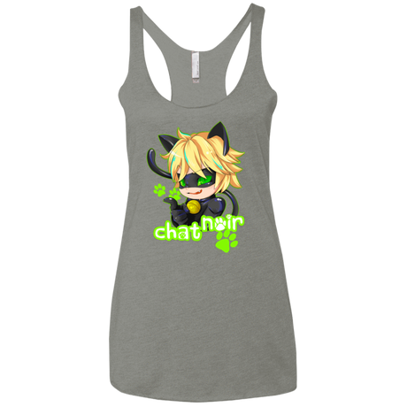 T-Shirts Venetian Grey / X-Small Chat Noir Women's Triblend Racerback Tank