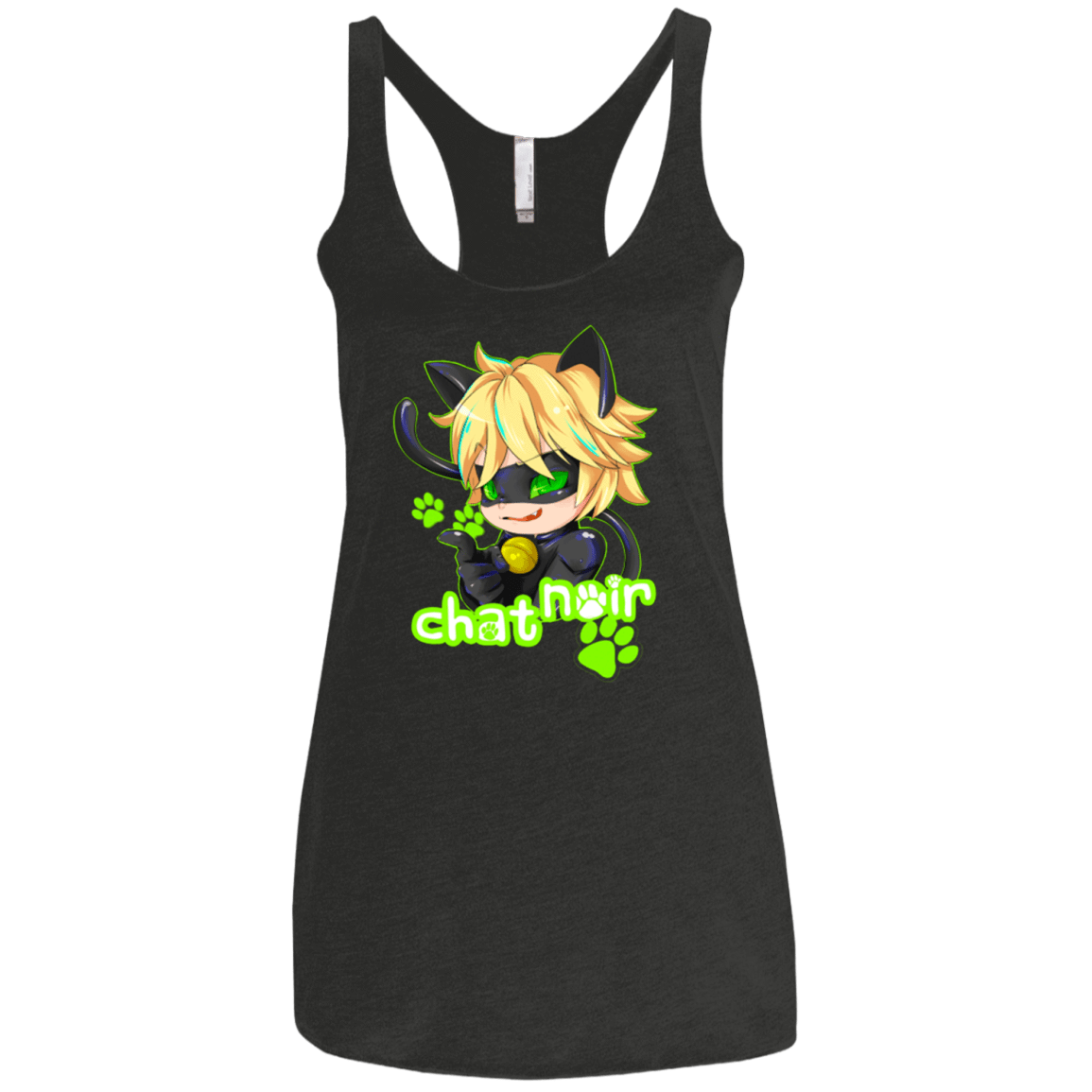 T-Shirts Vintage Black / X-Small Chat Noir Women's Triblend Racerback Tank