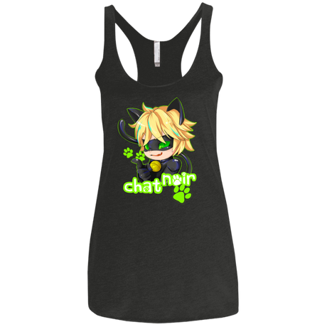 T-Shirts Vintage Black / X-Small Chat Noir Women's Triblend Racerback Tank