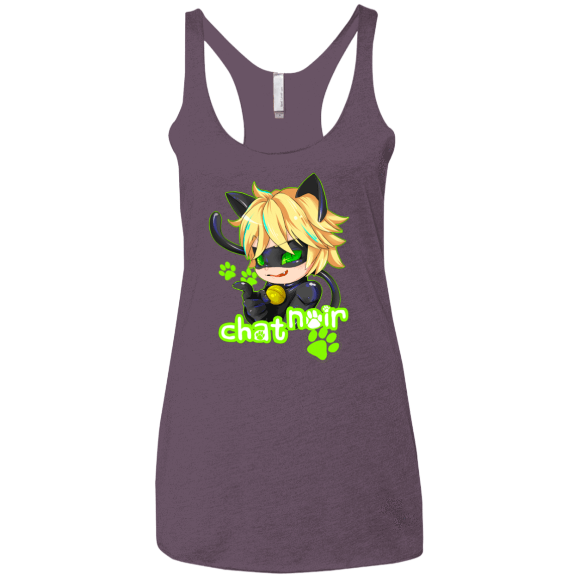 T-Shirts Vintage Purple / X-Small Chat Noir Women's Triblend Racerback Tank