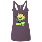T-Shirts Vintage Purple / X-Small Chat Noir Women's Triblend Racerback Tank