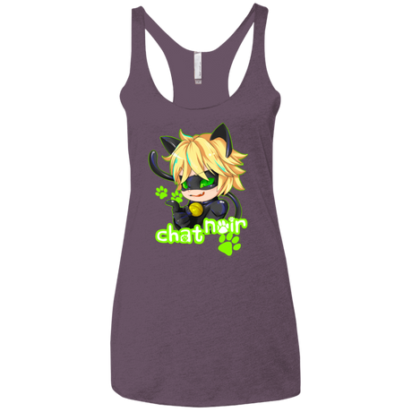 T-Shirts Vintage Purple / X-Small Chat Noir Women's Triblend Racerback Tank