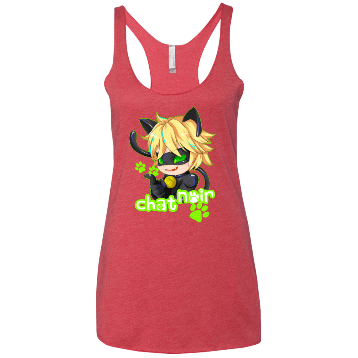 T-Shirts Vintage Red / X-Small Chat Noir Women's Triblend Racerback Tank