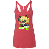 T-Shirts Vintage Red / X-Small Chat Noir Women's Triblend Racerback Tank