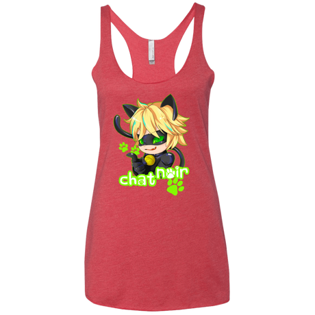 T-Shirts Vintage Red / X-Small Chat Noir Women's Triblend Racerback Tank