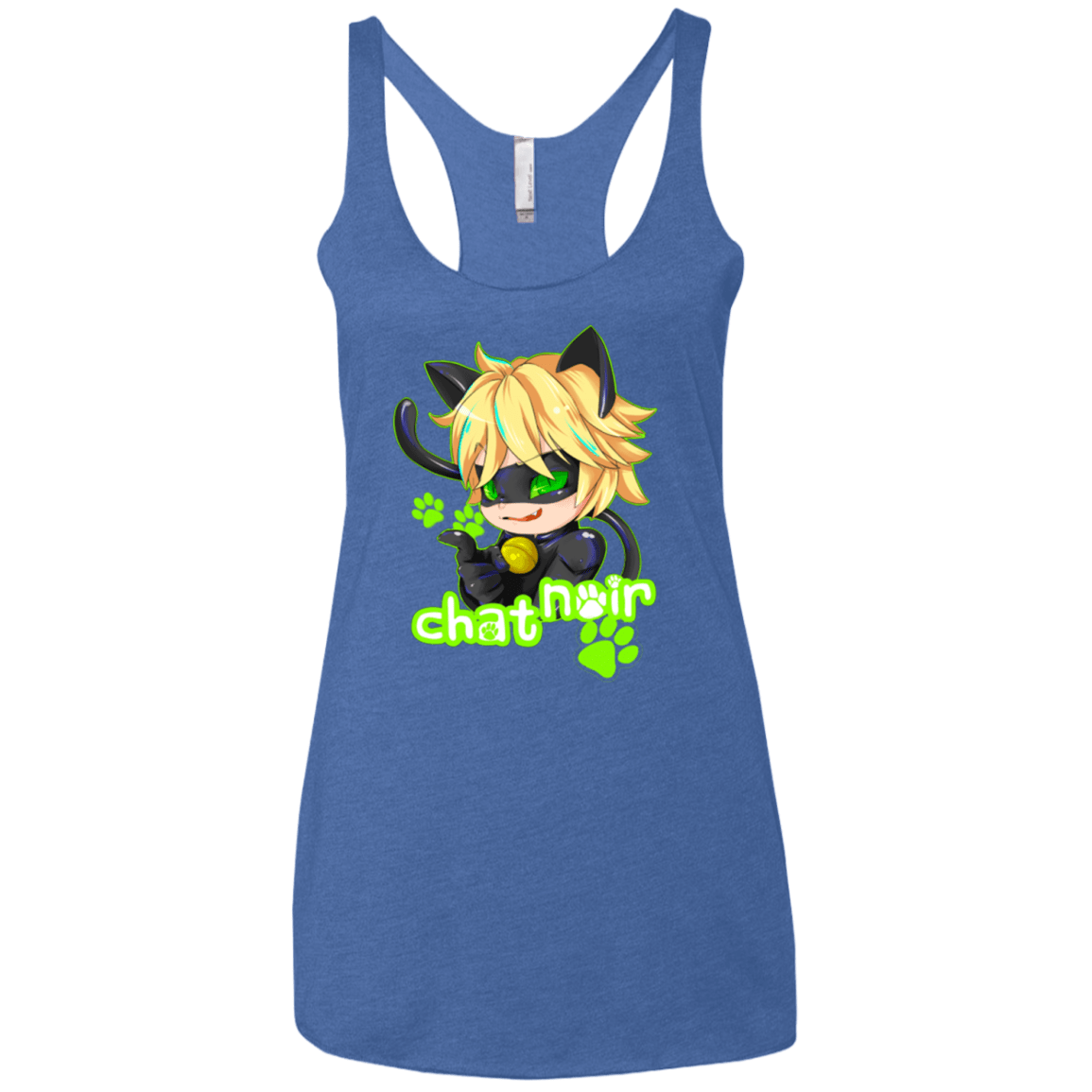 T-Shirts Vintage Royal / X-Small Chat Noir Women's Triblend Racerback Tank