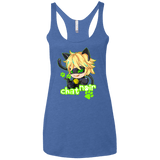 T-Shirts Vintage Royal / X-Small Chat Noir Women's Triblend Racerback Tank