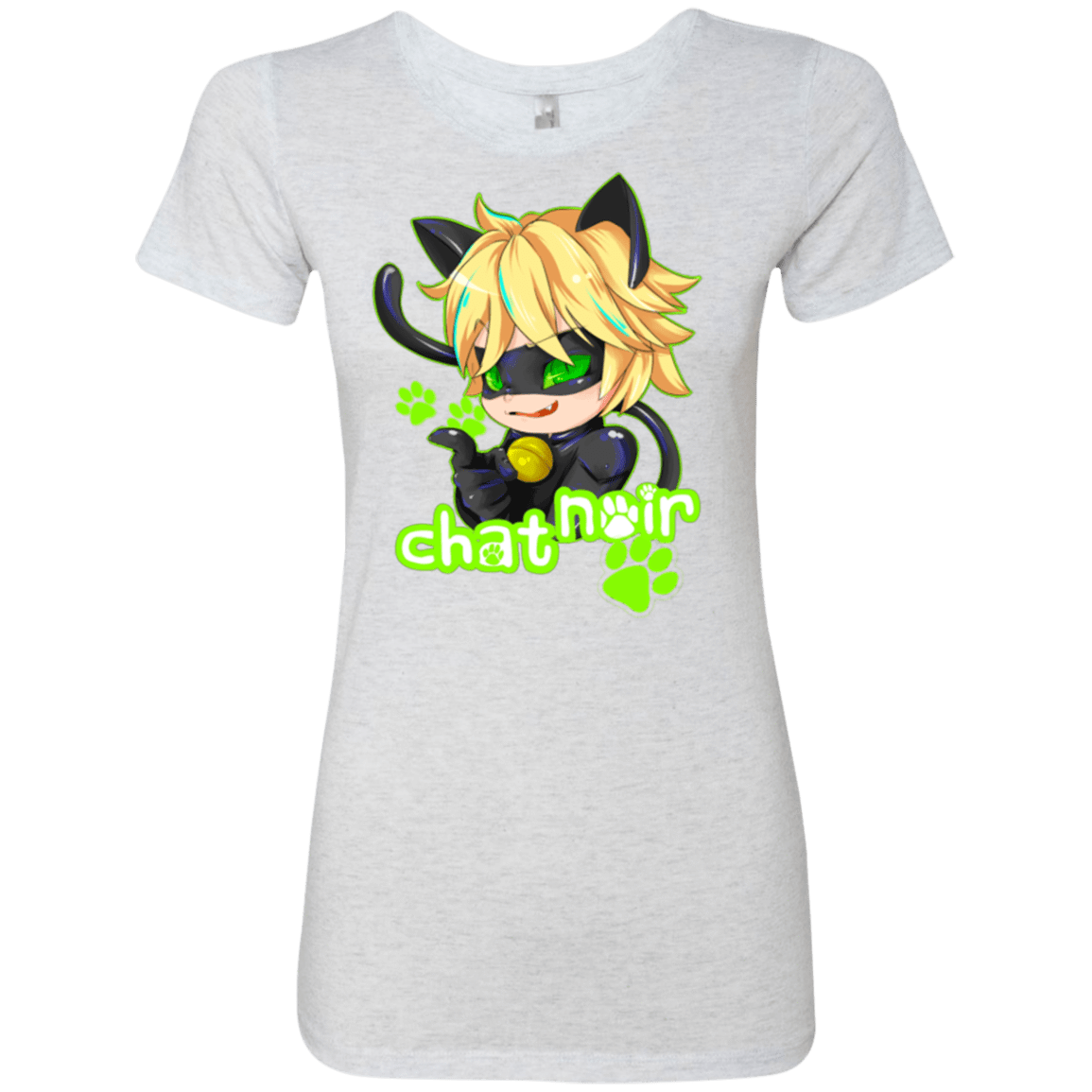 T-Shirts Heather White / Small Chat Noir Women's Triblend T-Shirt