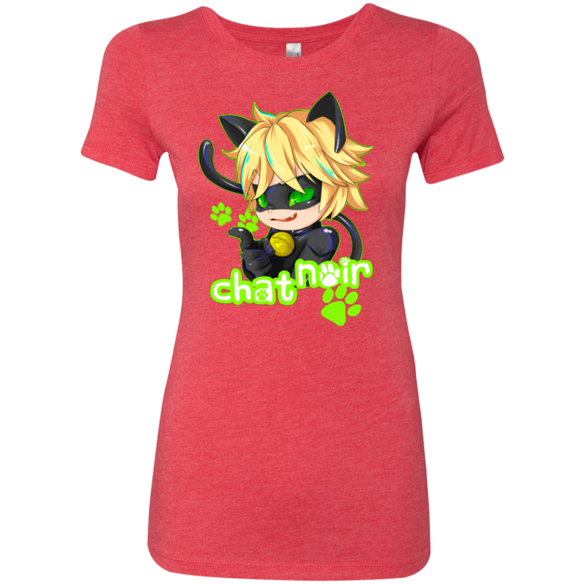 T-Shirts Vintage Red / Small Chat Noir Women's Triblend T-Shirt