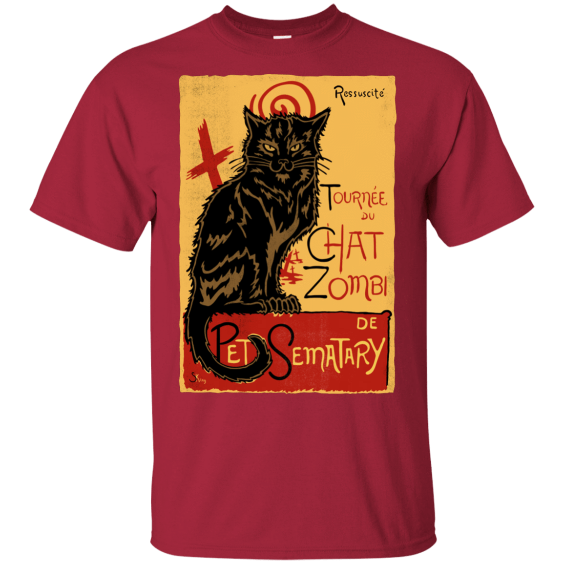 T-Shirts Cardinal / S Chat Zombi T-Shirt