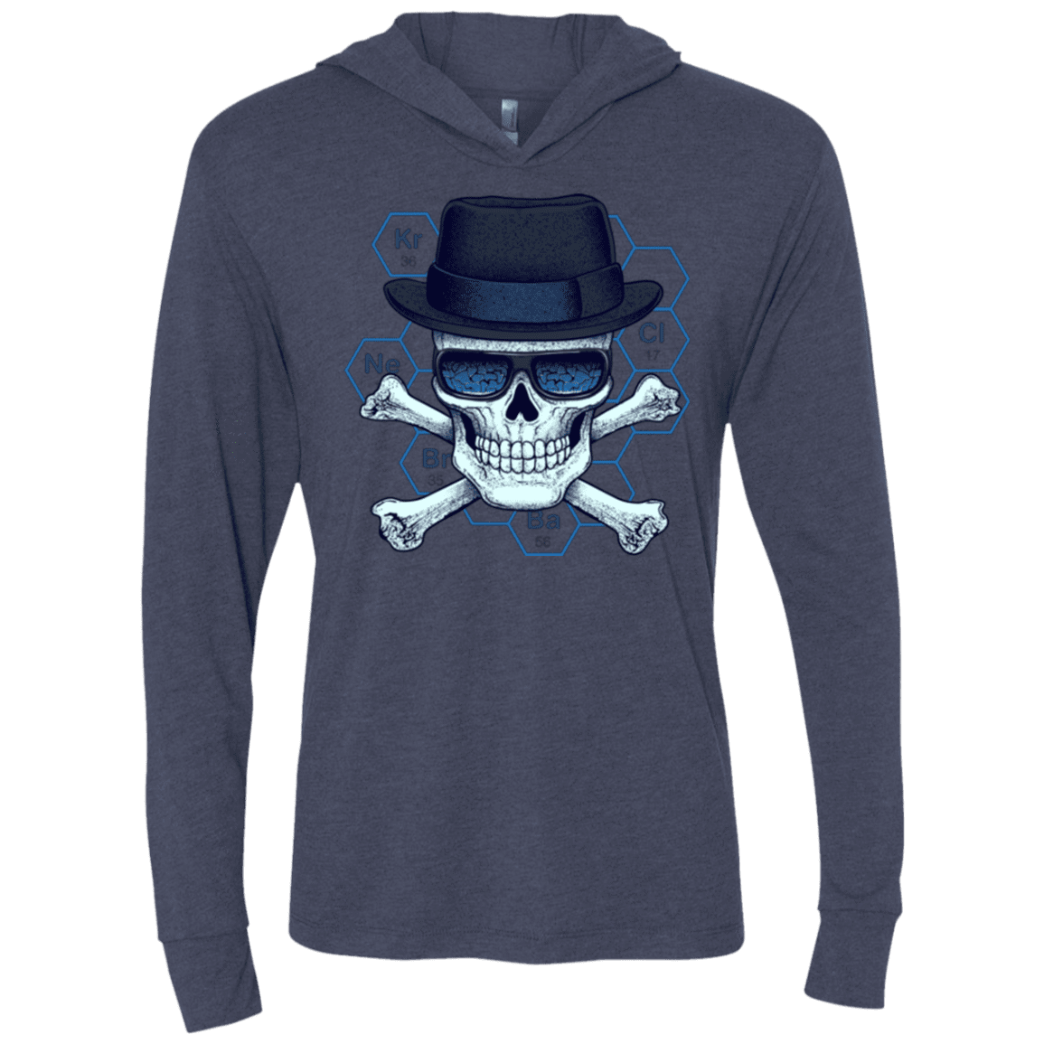 T-Shirts Vintage Navy / X-Small Chemical head Triblend Long Sleeve Hoodie Tee