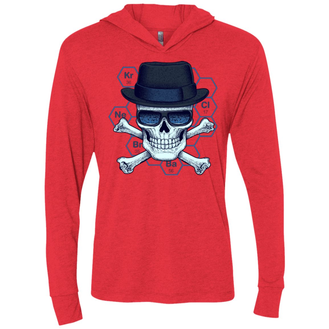 T-Shirts Vintage Red / X-Small Chemical head Triblend Long Sleeve Hoodie Tee