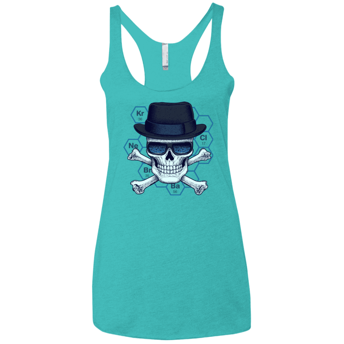 T-Shirts Tahiti Blue / X-Small Chemical head Women's Triblend Racerback Tank