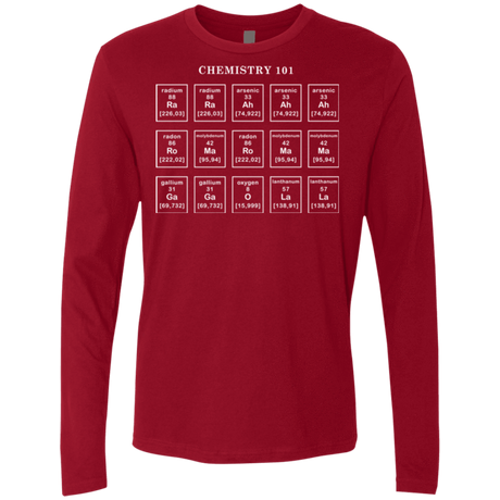 T-Shirts Cardinal / Small Chemistry Lesson Men's Premium Long Sleeve