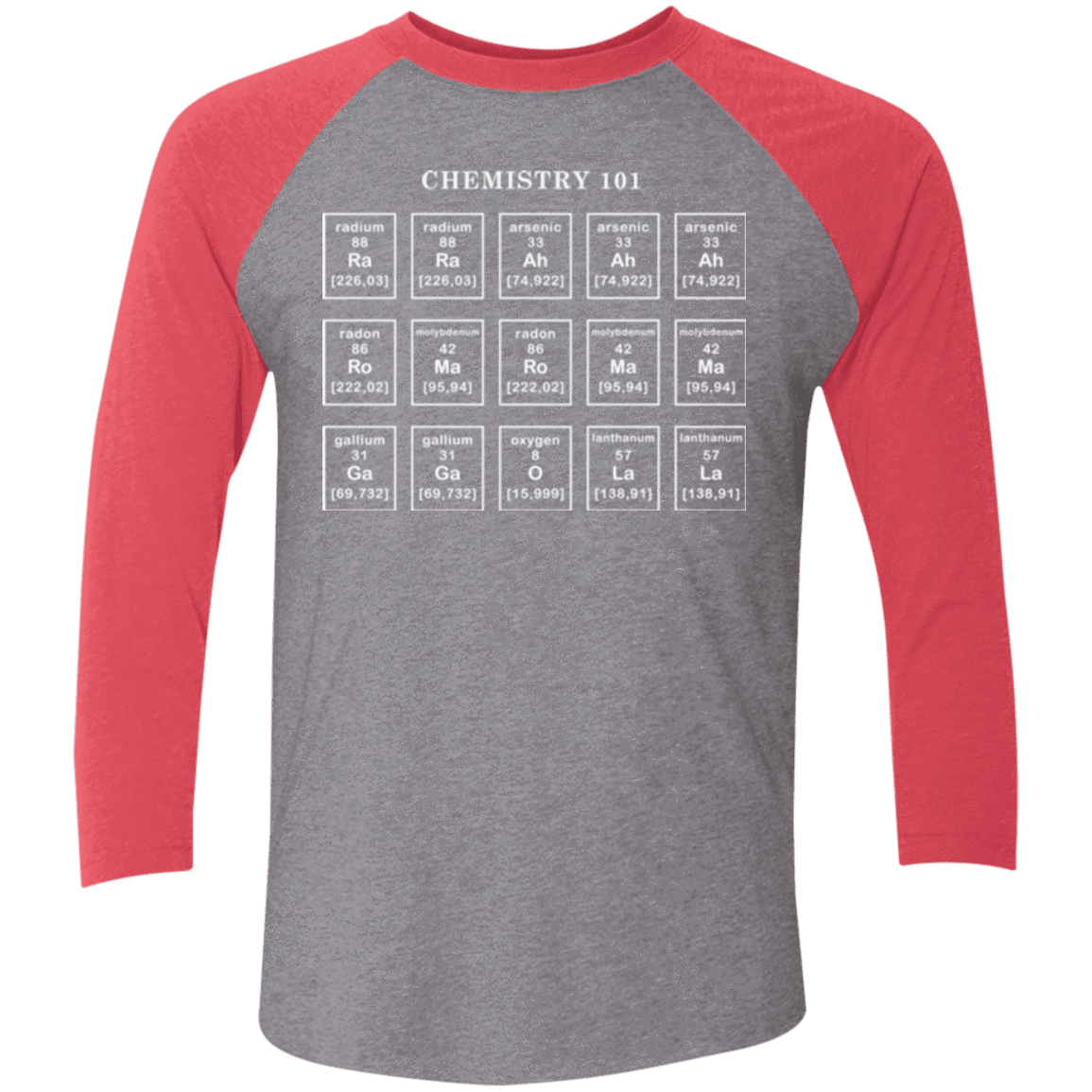 T-Shirts Premium Heather/ Vintage Red / X-Small Chemistry Lesson Men's Triblend 3/4 Sleeve