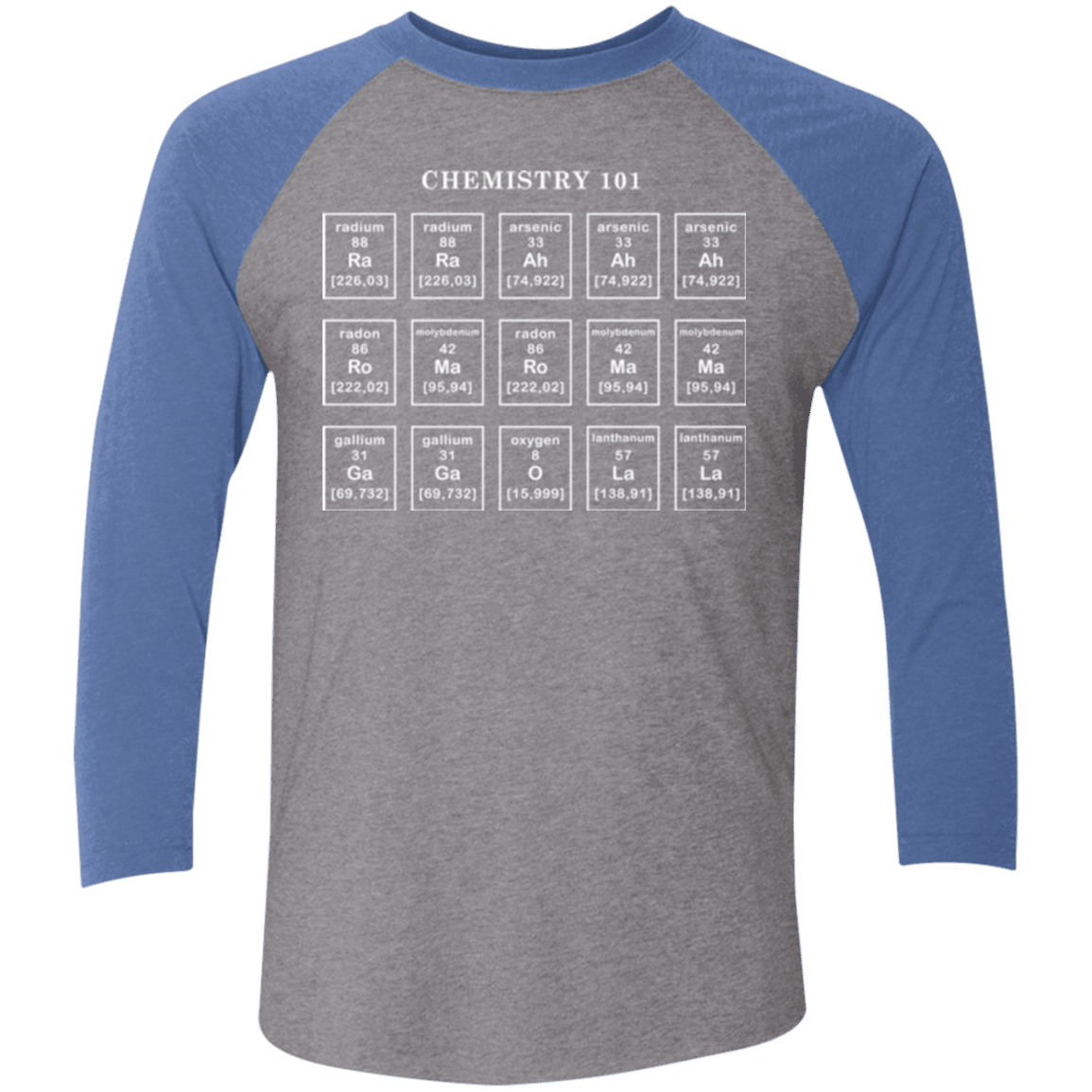 T-Shirts Premium Heather/ Vintage Royal / X-Small Chemistry Lesson Men's Triblend 3/4 Sleeve