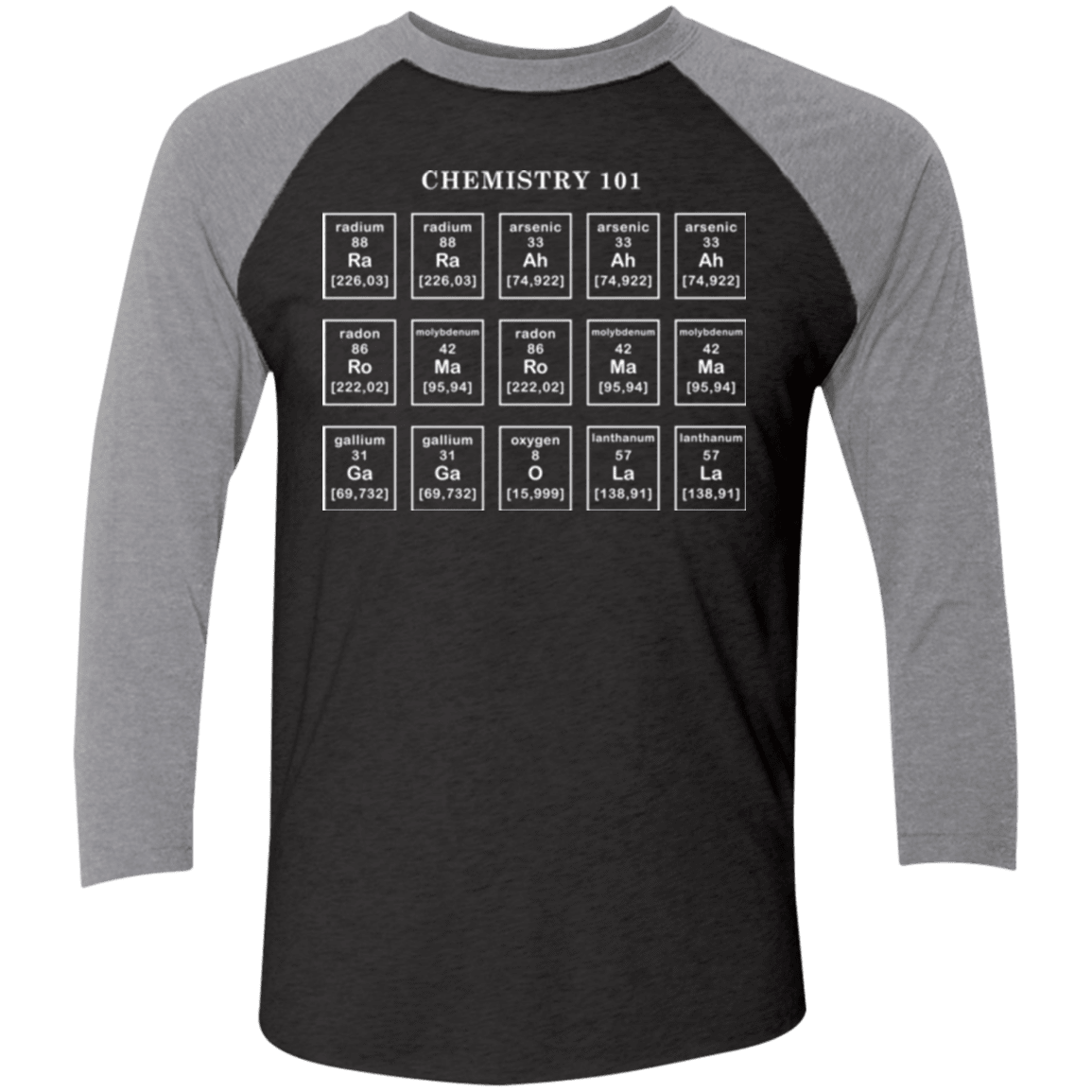 T-Shirts Vintage Black/Premium Heather / X-Small Chemistry Lesson Men's Triblend 3/4 Sleeve