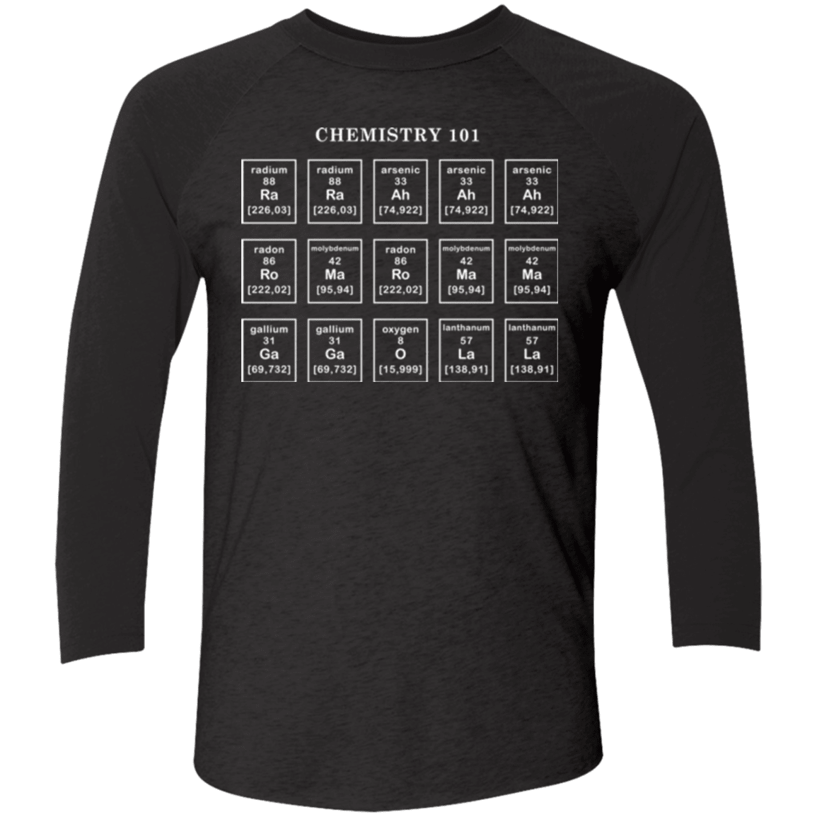 T-Shirts Vintage Black/Vintage Black / X-Small Chemistry Lesson Men's Triblend 3/4 Sleeve