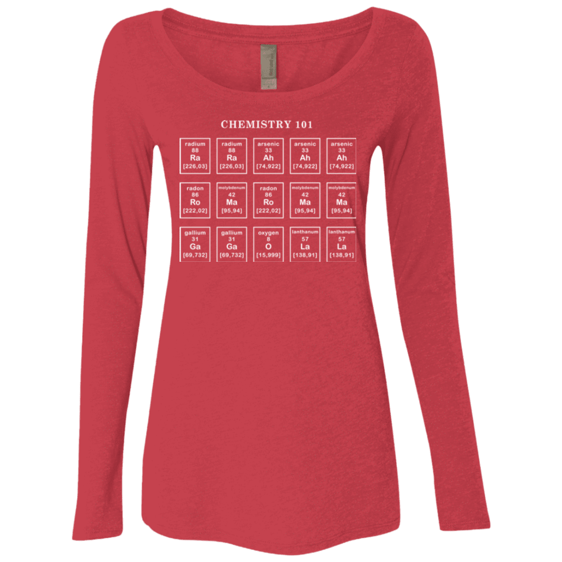 T-Shirts Vintage Red / Small Chemistry Lesson Women's Triblend Long Sleeve Shirt