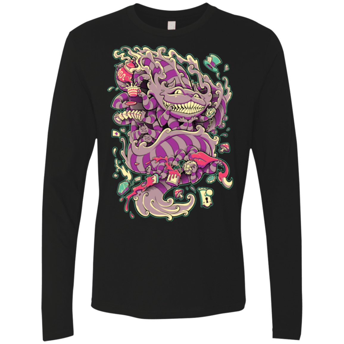 T-Shirts Black / Small Cheshire Dragon Men's Premium Long Sleeve