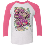 T-Shirts Heather White/Vintage Pink / X-Small Cheshire Dragon Triblend 3/4 Sleeve