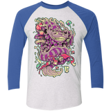 T-Shirts Heather White/Vintage Royal / X-Small Cheshire Dragon Triblend 3/4 Sleeve