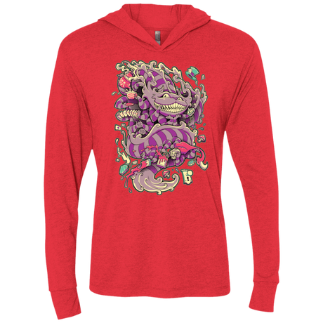 T-Shirts Vintage Red / X-Small Cheshire Dragon Triblend Long Sleeve Hoodie Tee
