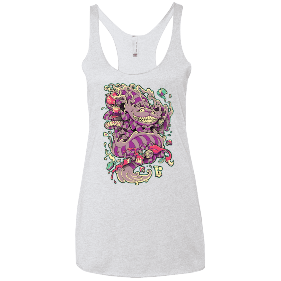 T-Shirts Heather White / X-Small Cheshire Dragon Women's Triblend Racerback Tank