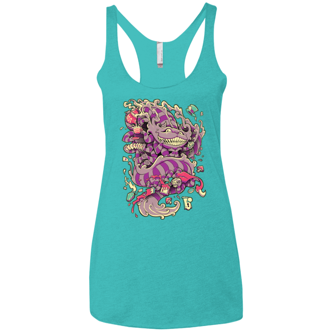 T-Shirts Tahiti Blue / X-Small Cheshire Dragon Women's Triblend Racerback Tank