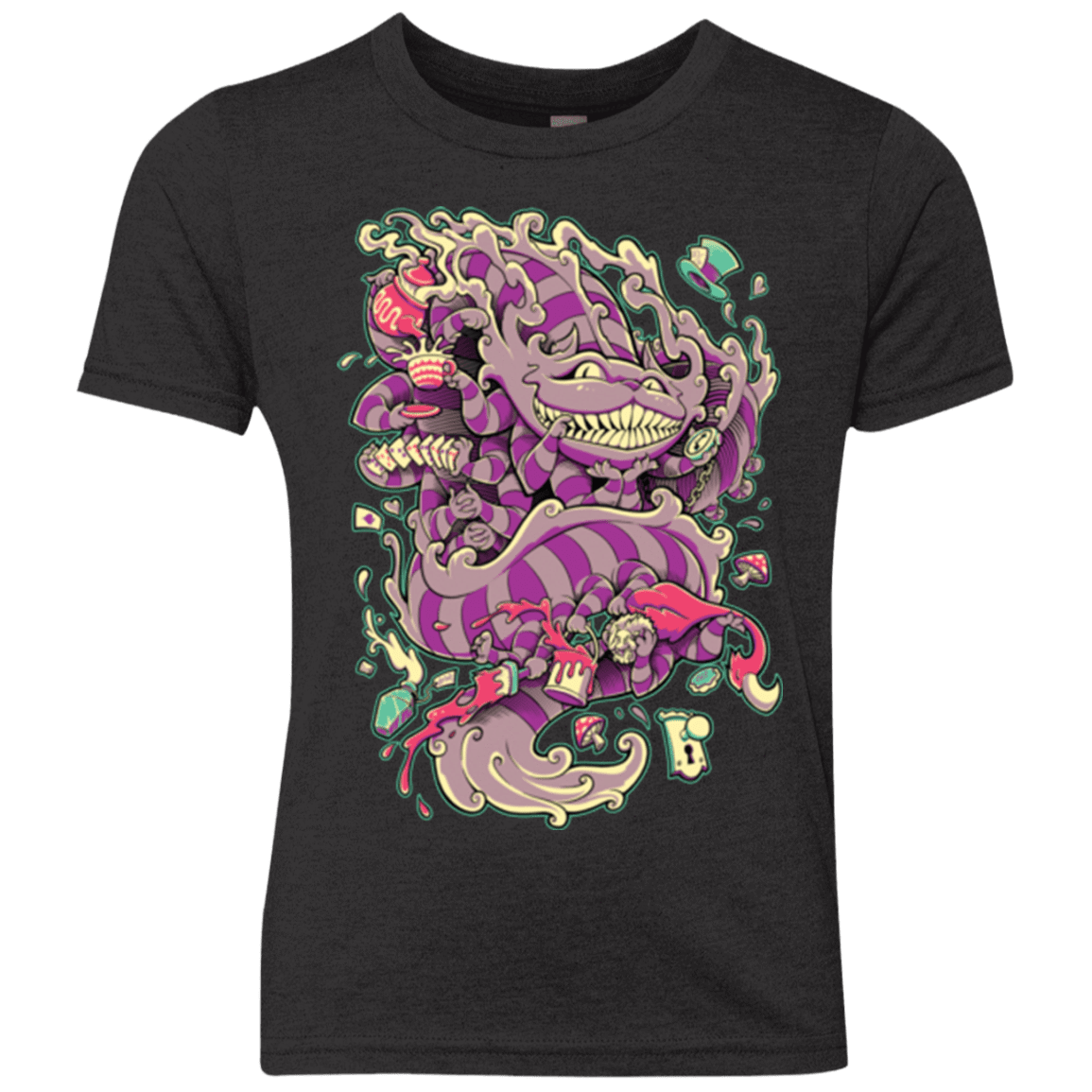 T-Shirts Vintage Black / YXS Cheshire Dragon Youth Triblend T-Shirt