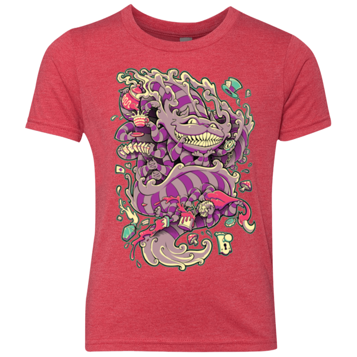 T-Shirts Vintage Red / YXS Cheshire Dragon Youth Triblend T-Shirt
