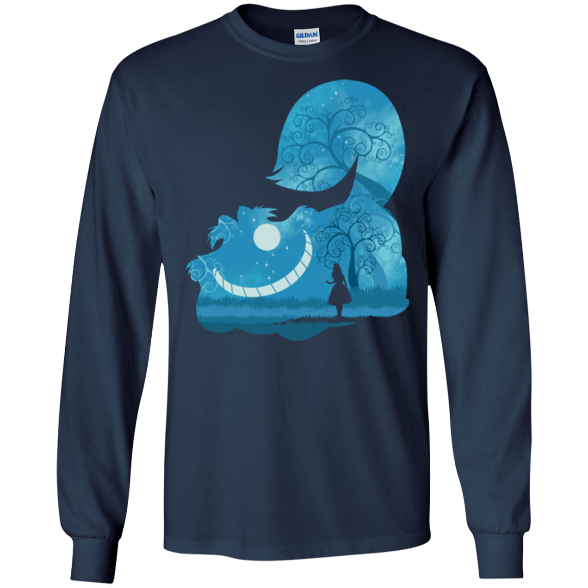 T-Shirts Navy / S Cheshire Portrait Men's Long Sleeve T-Shirt