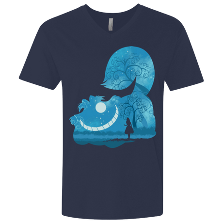 T-Shirts Midnight Navy / X-Small Cheshire Portrait Men's Premium V-Neck
