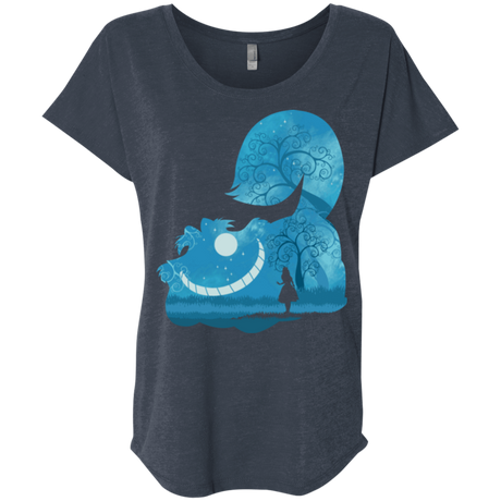 T-Shirts Vintage Navy / X-Small Cheshire Portrait Triblend Dolman Sleeve