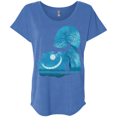 T-Shirts Vintage Royal / X-Small Cheshire Portrait Triblend Dolman Sleeve